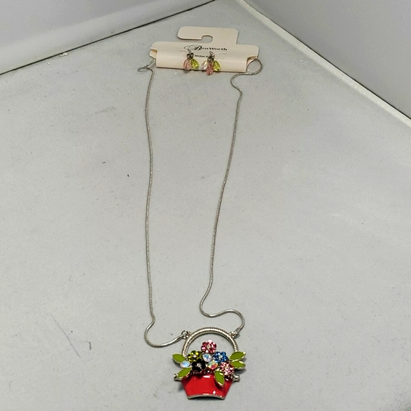 Bonworth colored necklace  set with silver chain and fish hook earring - Picture 1 of 3